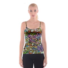 Graffiti Word Seamless Pattern Spaghetti Strap Top by Bedest