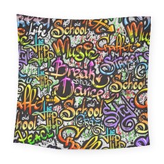 Graffiti Word Seamless Pattern Square Tapestry (large)