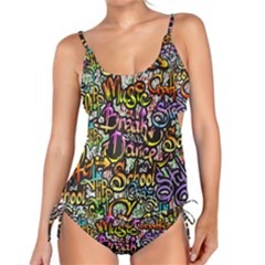 Graffiti Word Seamless Pattern Tankini Set by Bedest