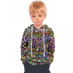 Graffiti Word Seamless Pattern Kids  Overhead Hoodie