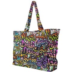 Graffiti Word Seamless Pattern Simple Shoulder Bag by Bedest