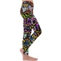 Graffiti Word Seamless Pattern Kids  Lightweight Velour Leggings View3