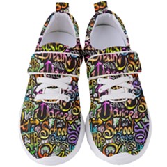 Graffiti Word Seamless Pattern Women s Velcro Strap Shoes by Bedest