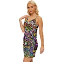 Graffiti Word Seamless Pattern Wrap Tie Front Dress View2