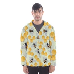 Bees Pattern Honey Bee Bug Honeycomb Honey Beehive Men s Hooded Windbreaker