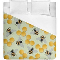 Bees Pattern Honey Bee Bug Honeycomb Honey Beehive Duvet Cover (king Size) by Bedest