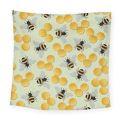 Bees Pattern Honey Bee Bug Honeycomb Honey Beehive Square Tapestry (large)