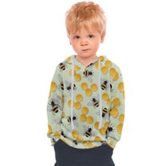 Bees Pattern Honey Bee Bug Honeycomb Honey Beehive Kids  Overhead Hoodie