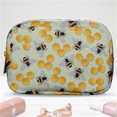 Bees Pattern Honey Bee Bug Honeycomb Honey Beehive Make Up Pouch (small) by Bedest