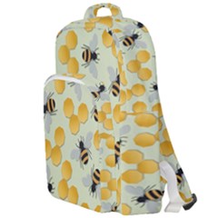 Bees Pattern Honey Bee Bug Honeycomb Honey Beehive Double Compartment Backpack by Bedest