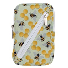 Bees Pattern Honey Bee Bug Honeycomb Honey Beehive Belt Pouch Bag (small) by Bedest