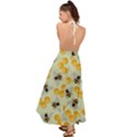 Bees Pattern Honey Bee Bug Honeycomb Honey Beehive Backless Maxi Beach Dress View2