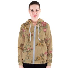 Flowers, Branches, Desenho, Edge, Leaves Women s Zipper Hoodie