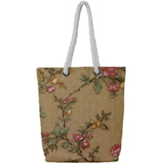 Flowers, Branches, Desenho, Edge, Leaves Full Print Rope Handle Tote (small) by kyorashop23