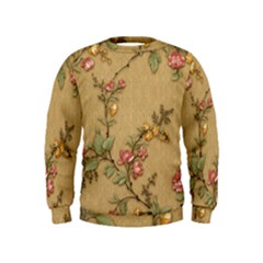 Flowers, Branches, Desenho, Edge, Leaves Kids  Sweatshirt