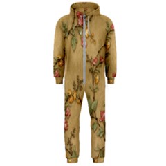 Flowers, Branches, Desenho, Edge, Leaves Hooded Jumpsuit (men) by kyorashop23