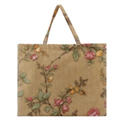 Flowers, Branches, Desenho, Edge, Leaves Zipper Large Tote Bag by kyorashop23