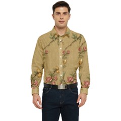 Flowers, Branches, Desenho, Edge, Leaves Men s Long Sleeve Shirt