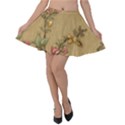 Flowers, Branches, Desenho, Edge, Leaves Velvet Skater Skirt View1