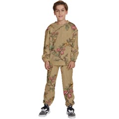 Flowers, Branches, Desenho, Edge, Leaves Kids  Sweatshirt Set