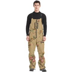 Flowers, Branches, Desenho, Edge, Leaves Men s Front Zip Ski And Snowboard Bib Pants