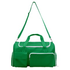 Green Lego Texture, Lego Background, Lego Texture, Green Sports Gym Duffle Bag With Shoe Compartment by kyorashop23