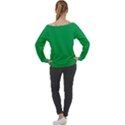 Green Lego Texture, Lego Background, Lego Texture, Green Off Shoulder Long Sleeve Velour Top View2