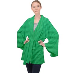 Green Lego Texture, Lego Background, Lego Texture, Green Long Sleeve Velvet Kimono  by kyorashop23