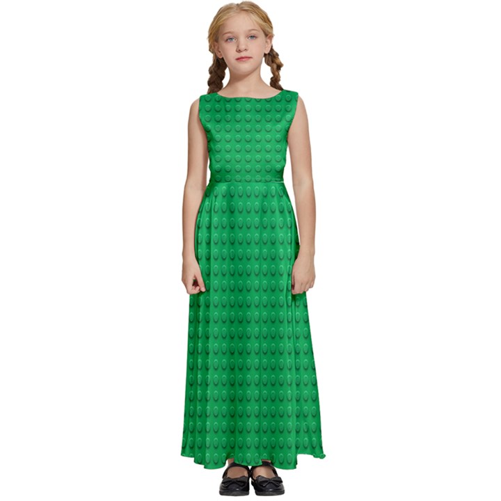 Green Lego Texture, Lego Background, Lego Texture, Green Kids  Satin Sleeveless Maxi Dress