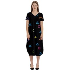 Kids , Kids , Background, Doodle T-shirt Midi Dress With Pockets