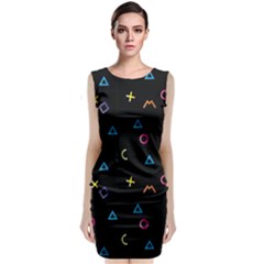 Kids , Kids , Background, Doodle Sleeveless Velvet Midi Dress