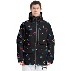 Kids , Kids , Background, Doodle Men s Multi Pockets Zip Ski And Snowboard Waterproof Breathable Jacket by kyorashop23