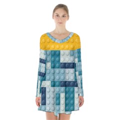 Lego, Background, Dots Long Sleeve Velvet V-neck Dress