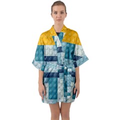 Lego, Background, Dots Half Sleeve Satin Kimono  by kyorashop23