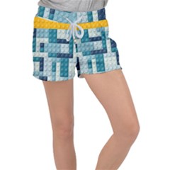 Lego, Background, Dots Women s Velour Lounge Shorts by kyorashop23