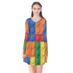 Lego, Constructor Long Sleeve V-neck Flare Dress by kyorashop23