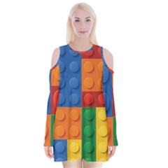 Lego, Constructor Velvet Long Sleeve Shoulder Cutout Dress