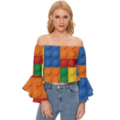 Lego, Constructor Off Shoulder Flutter Bell Sleeve Top