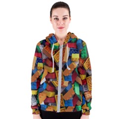 Lego, Toy Block, Colorfulness, Kids Women s Zipper Hoodie