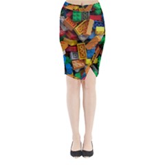 Lego, Toy Block, Colorfulness, Kids Midi Wrap Pencil Skirt by kyorashop23