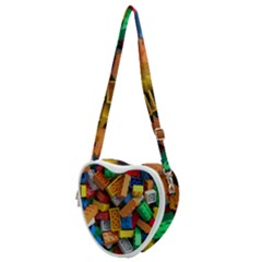 Lego, Toy Block, Colorfulness, Kids Heart Shoulder Bag by kyorashop23