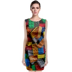 Lego, Toy Block, Colorfulness, Kids Sleeveless Velvet Midi Dress