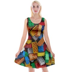 Lego, Toy Block, Colorfulness, Kids Reversible Velvet Sleeveless Dress