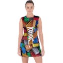 Lego, Toy Block, Colorfulness, Kids Lace Up Front Bodycon Dress View1