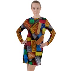 Lego, Toy Block, Colorfulness, Kids Long Sleeve Hoodie Dress