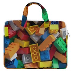 Lego, Toy Block, Colorfulness, Kids Macbook Pro 13  Double Pocket Laptop Bag by kyorashop23