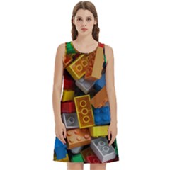 Lego, Toy Block, Colorfulness Round Neck Sleeve Casual Dress With Pockets by kyorashop23