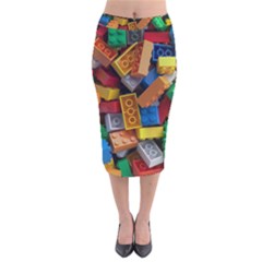 Lego, Toy Block, Colorfulness Velvet Midi Pencil Skirt by kyorashop23