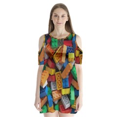 Lego, Toy Block, Colorfulness Shoulder Cutout Velvet One Piece