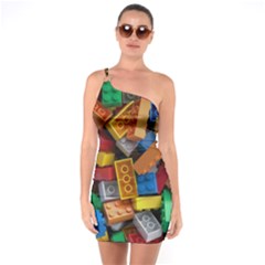 Lego, Toy Block, Colorfulness One Shoulder Ring Trim Bodycon Dress by kyorashop23